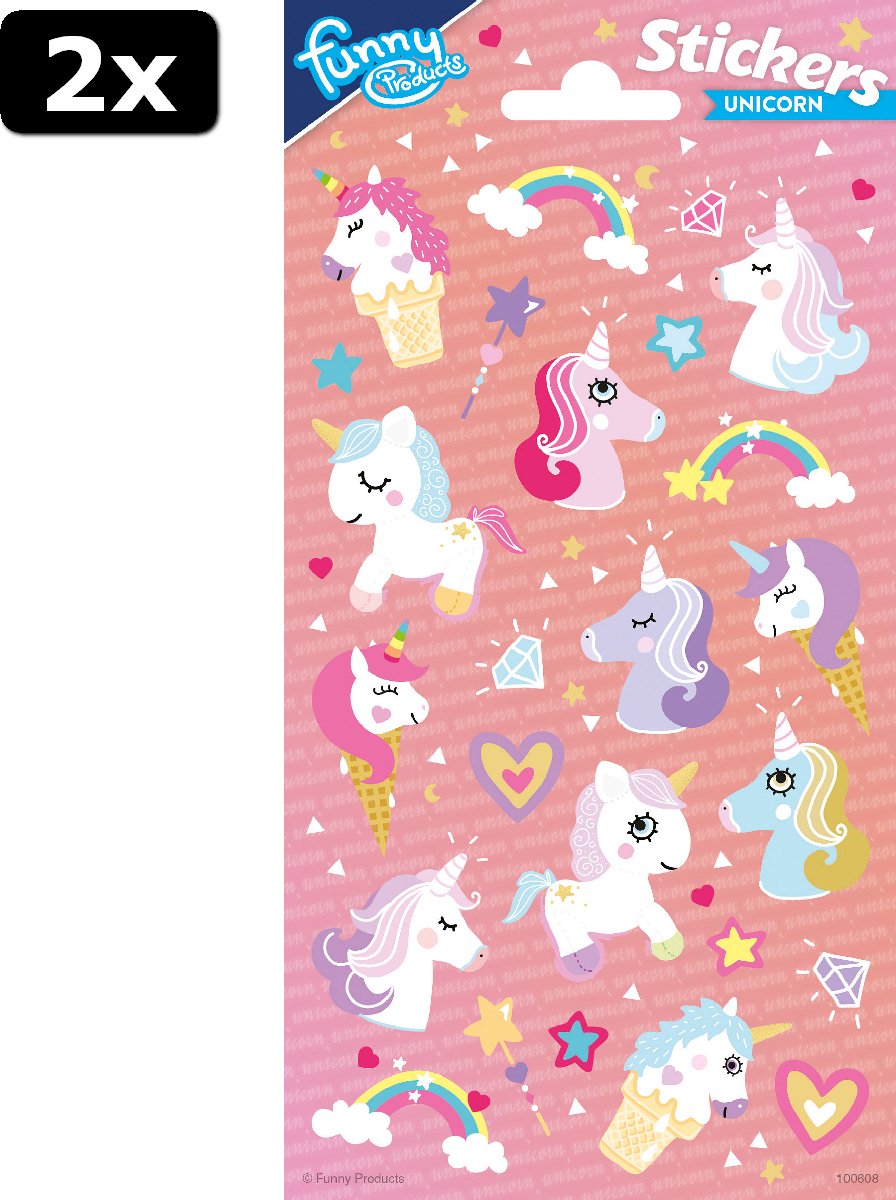 2x Totum Twinkle Stickers Paper Sheet Unicorns 1