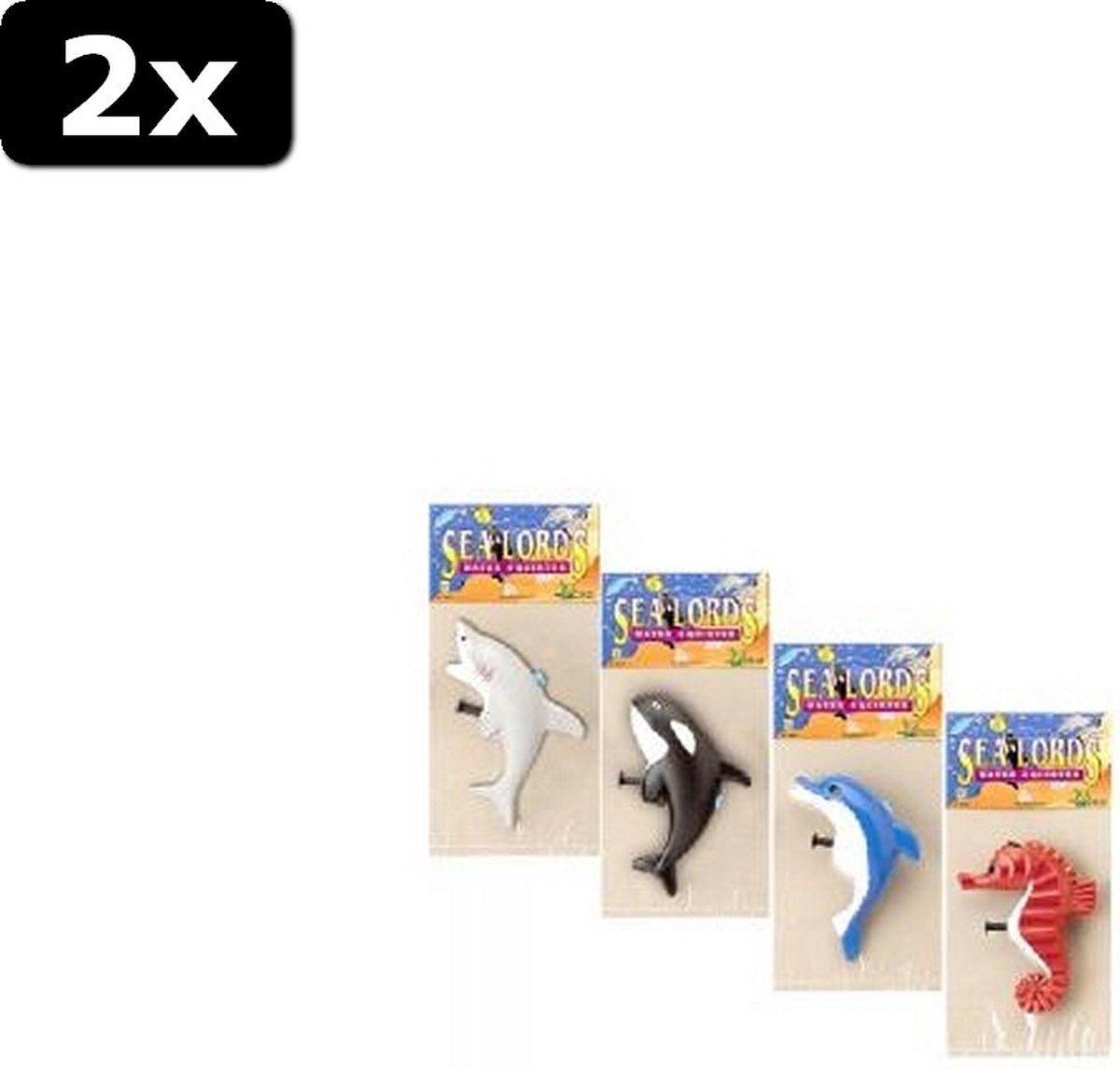 2x Waterpistool Zeefiguur 10 cm Assorti