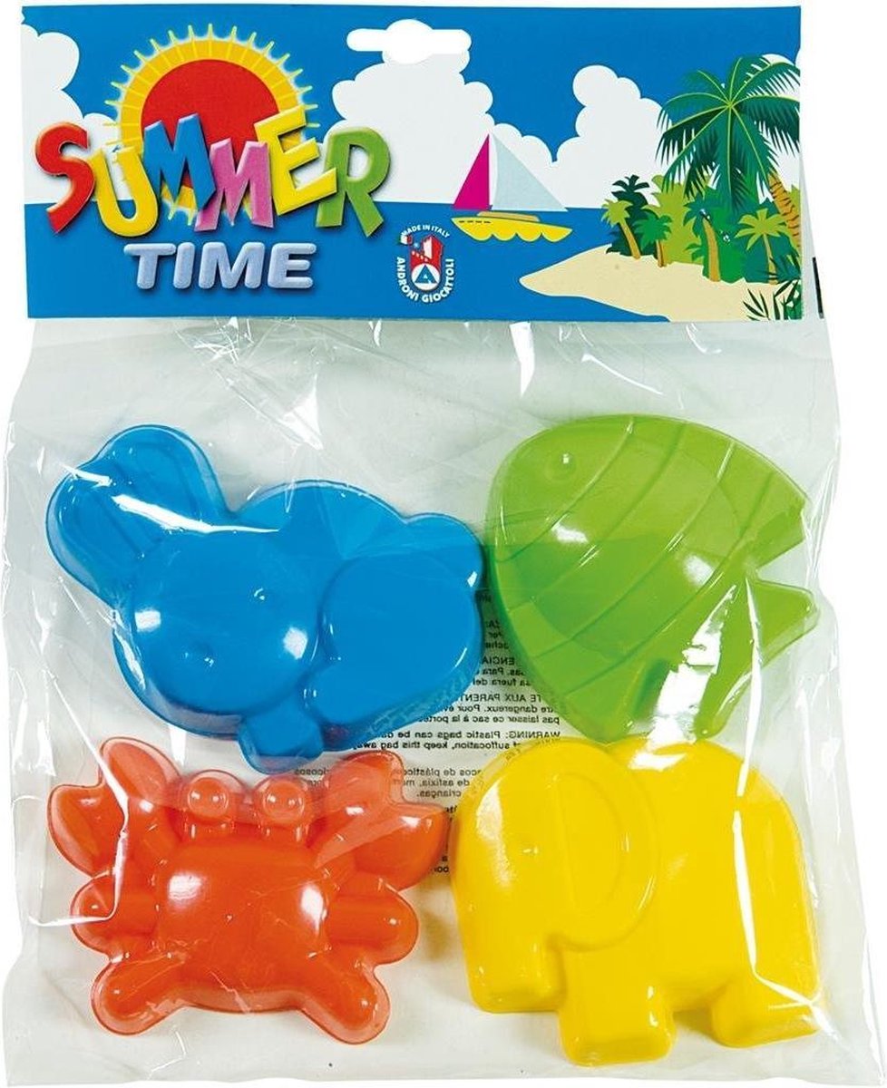 Androni Summer Time Zandvormpjes Dieren 4 Stuks