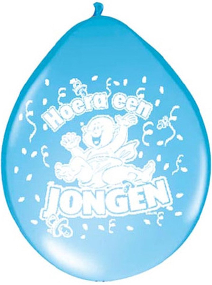 Ballon Hoera een Jongen 30cm 8 stuks