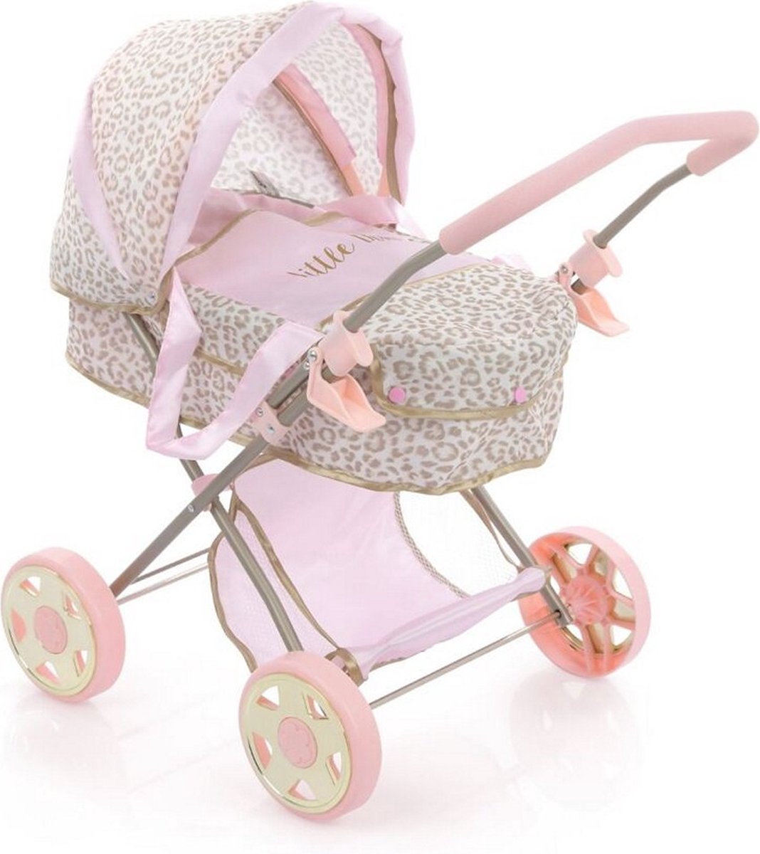 Little Diva Poppenwagen Roze/Goud