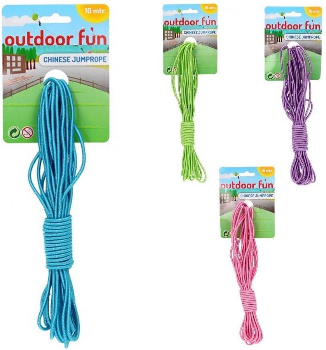 Outdoor Fun Chinese Springelastiek 10 m Assorti