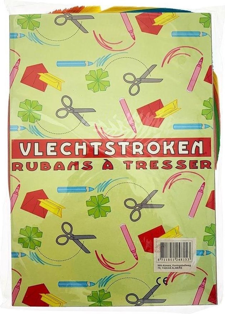 Papieren Vlechtstroken Multicolor