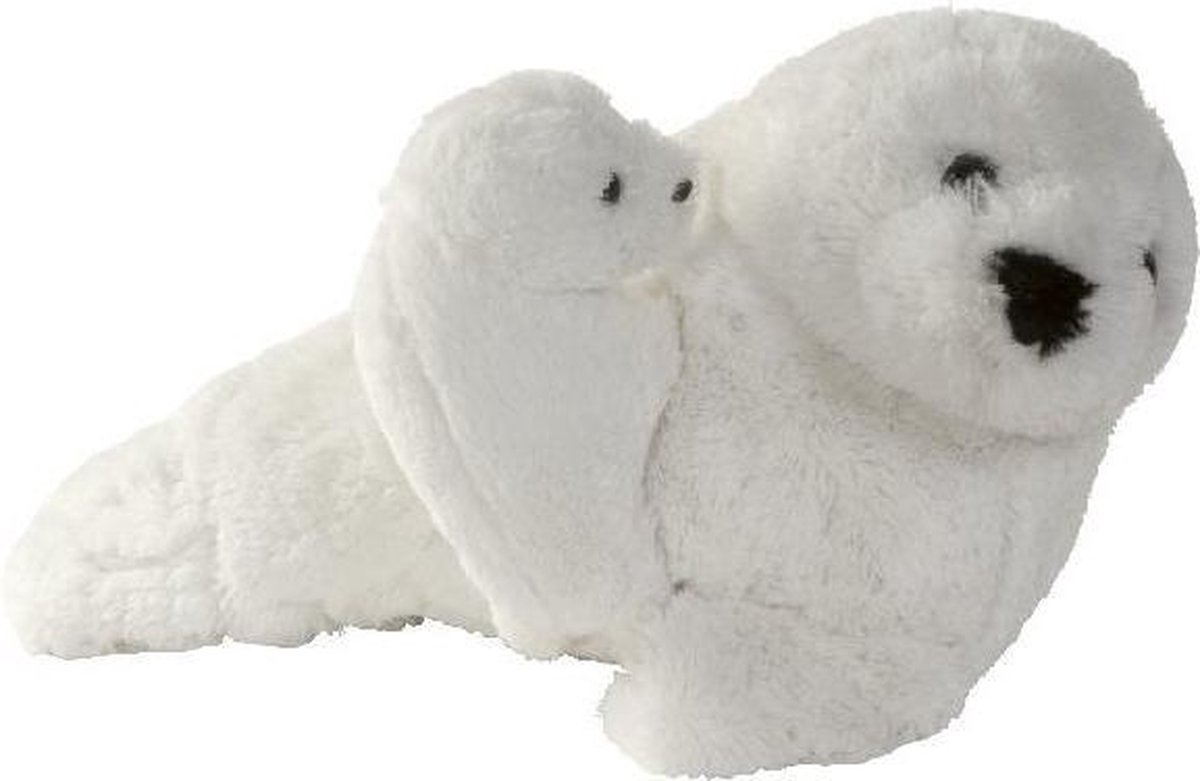 Pluche Zeehond + Jong Wit 28cm