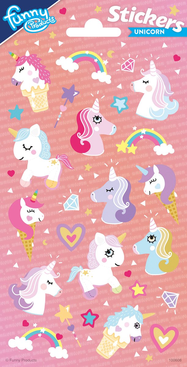 Totum Twinkle Stickers Paper Sheet Unicorns 1