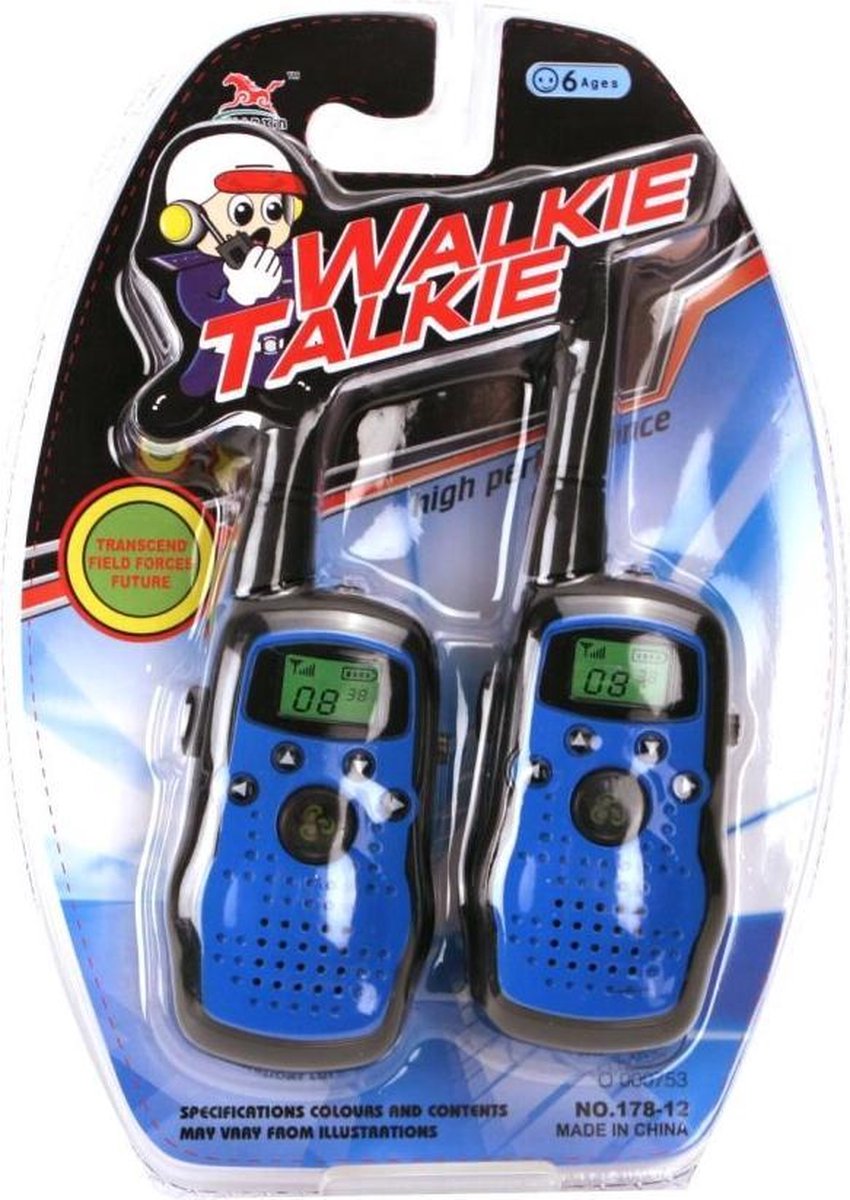 Walkie Talkie Set Blauw/Zwart