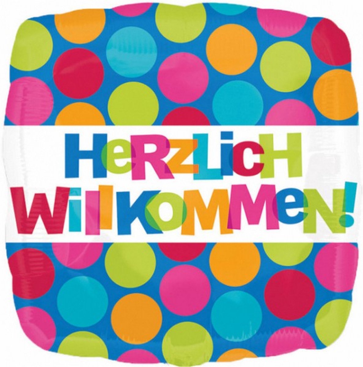 folieballon Herzlich Willkommen 43 cm