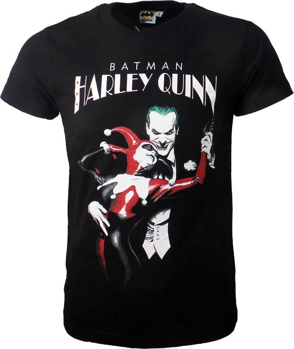 DC Comics Batman Harley Quinn Dancing With The Joker T-Shirt Zwart