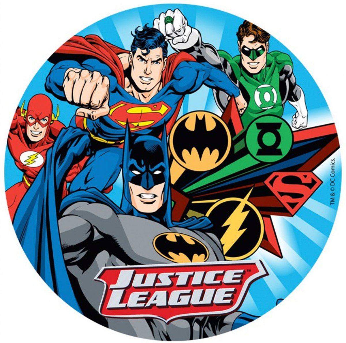 Eetbare taartdecoratie Justice League™ - Feestdecoratievoorwerp