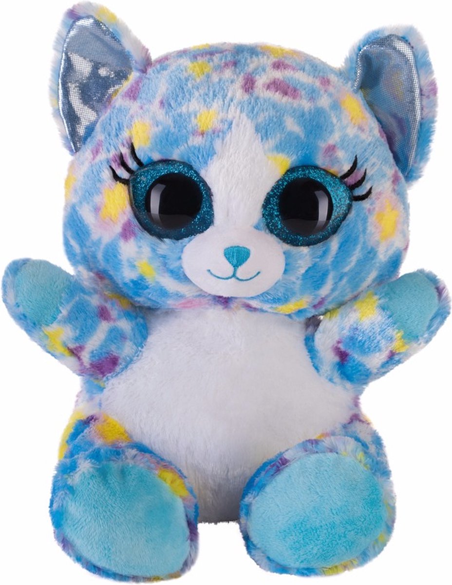 Pluche kat/poes knuffeltje blauw 20 cm