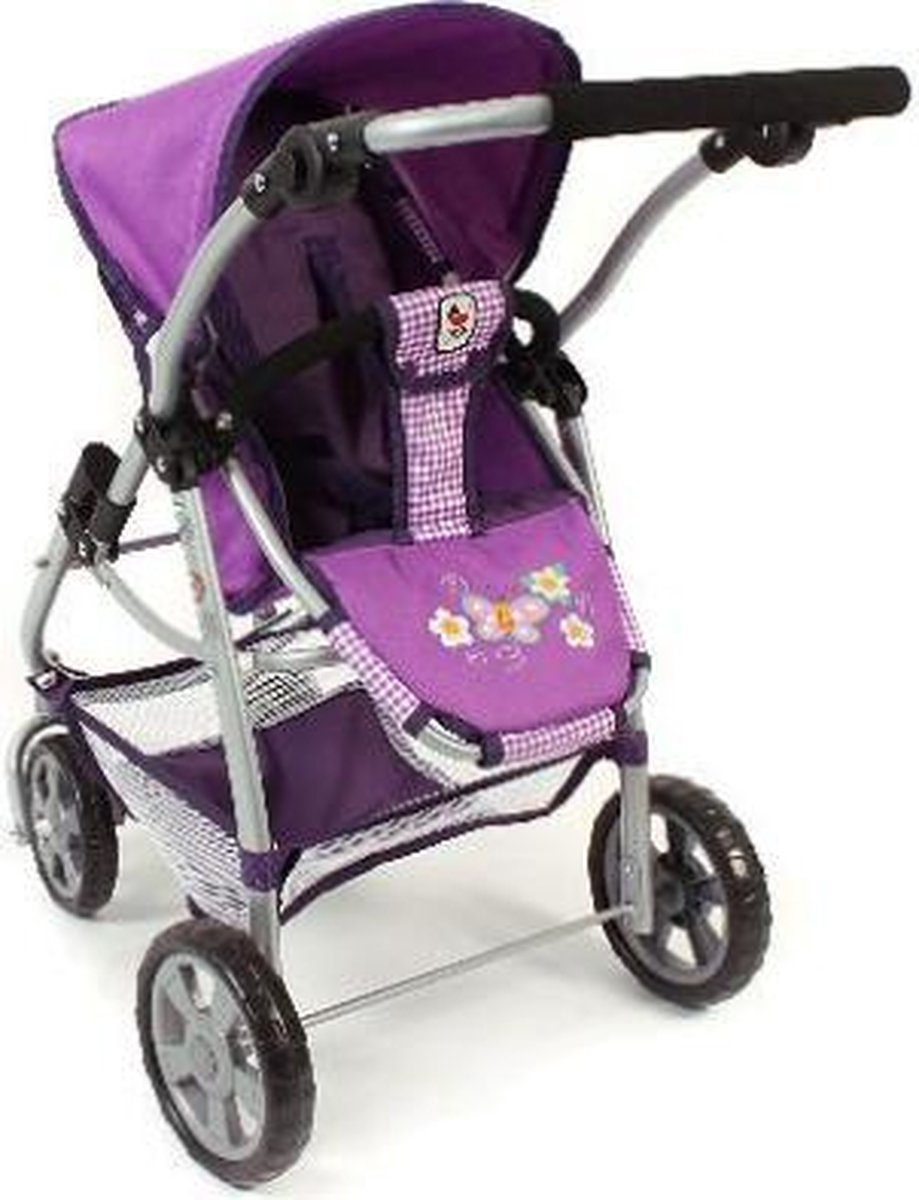   - All in 1 combi poppenwagen Emotion - Purple Checkered