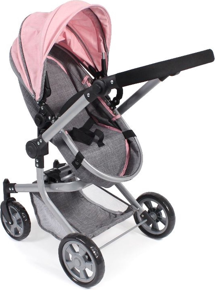 Bayer Chic 2000 - Combi poppenwagen Mika - Melange Grijs Roze