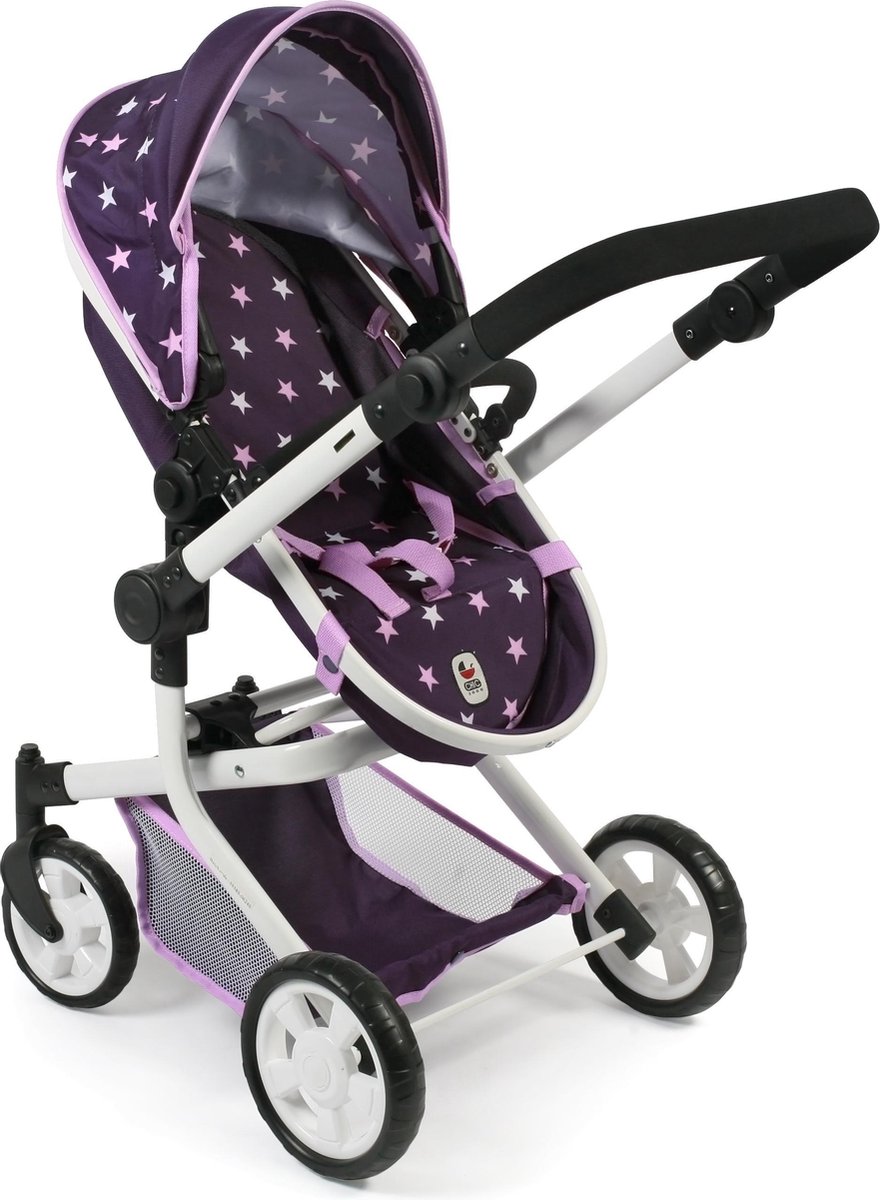   - Combi poppenwagen Mika - Stars Lila