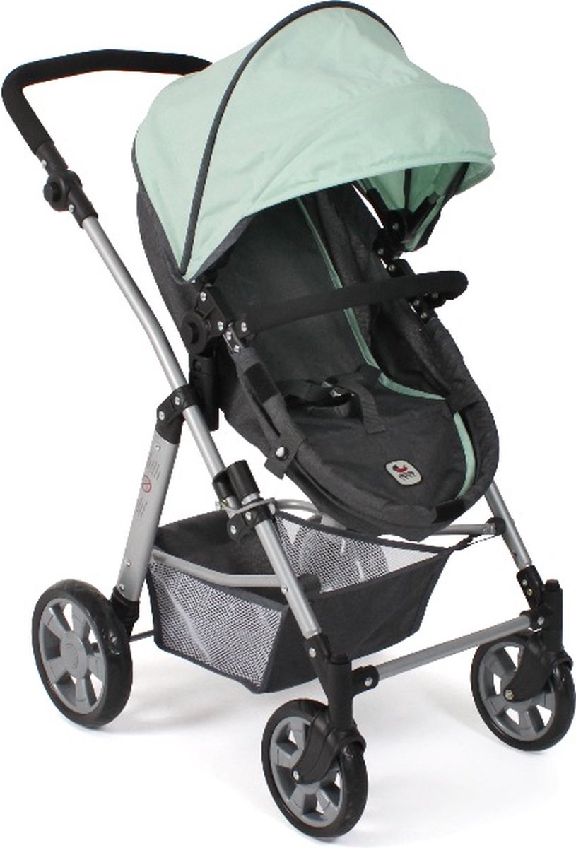 Bayer Chic 2000 - Combi poppenwagen Nele - Melange Antraciet Mint