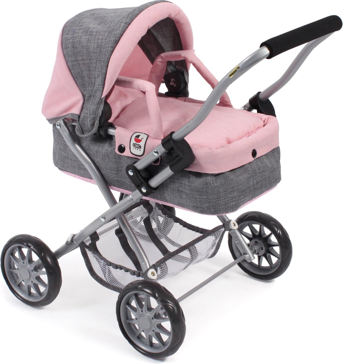 Bayer Chic 2000 - Poppenwagen Smarty - Melange Grijs Roze