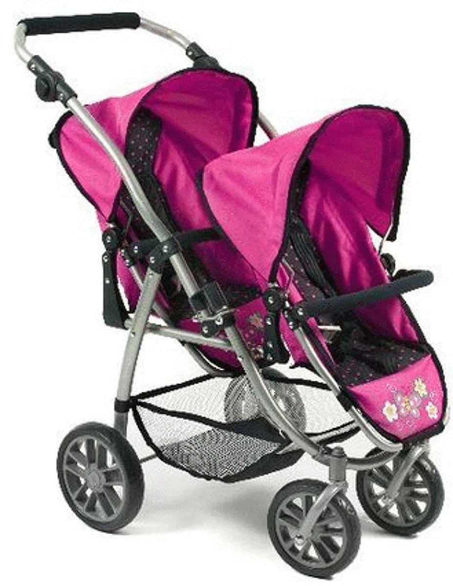 Bayer Chic 2000 - Tweeling Poppenwagen - Vario Navy Pink