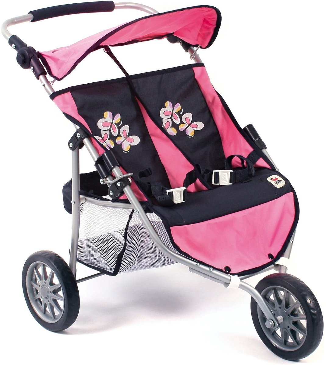   - Tweeling poppenwagen buggy Jogger - Pink Checkered