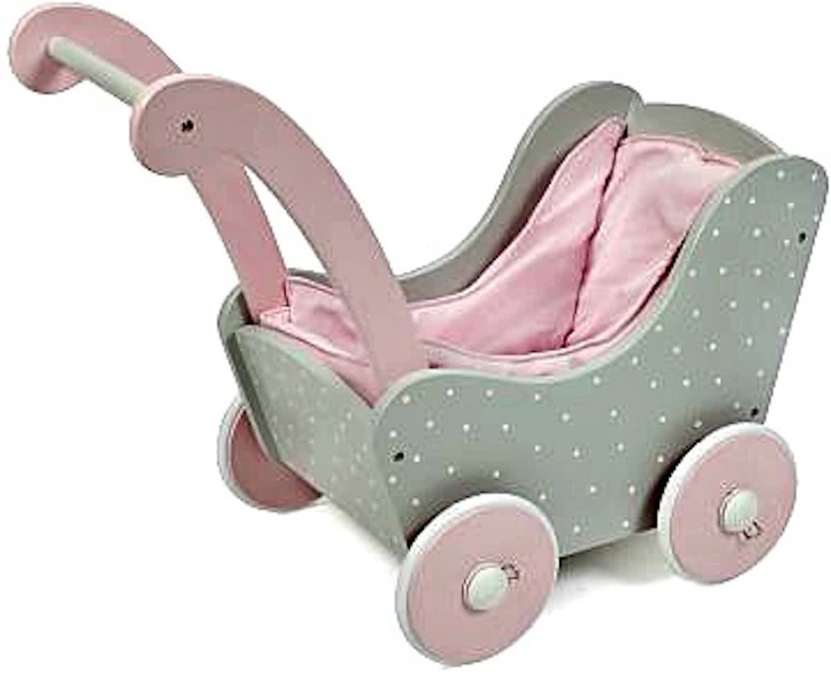 Houten Poppenwagen Puntos Grey