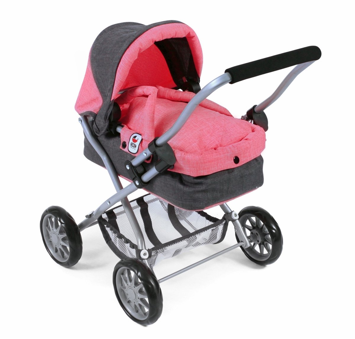 SMARTY mini knuffelbuggy, antraciet-roze