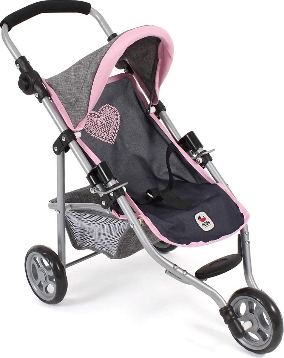 BAYER CHIC 2000 poppenwagen jogging buggy (jogger)  roze - grijs - navy