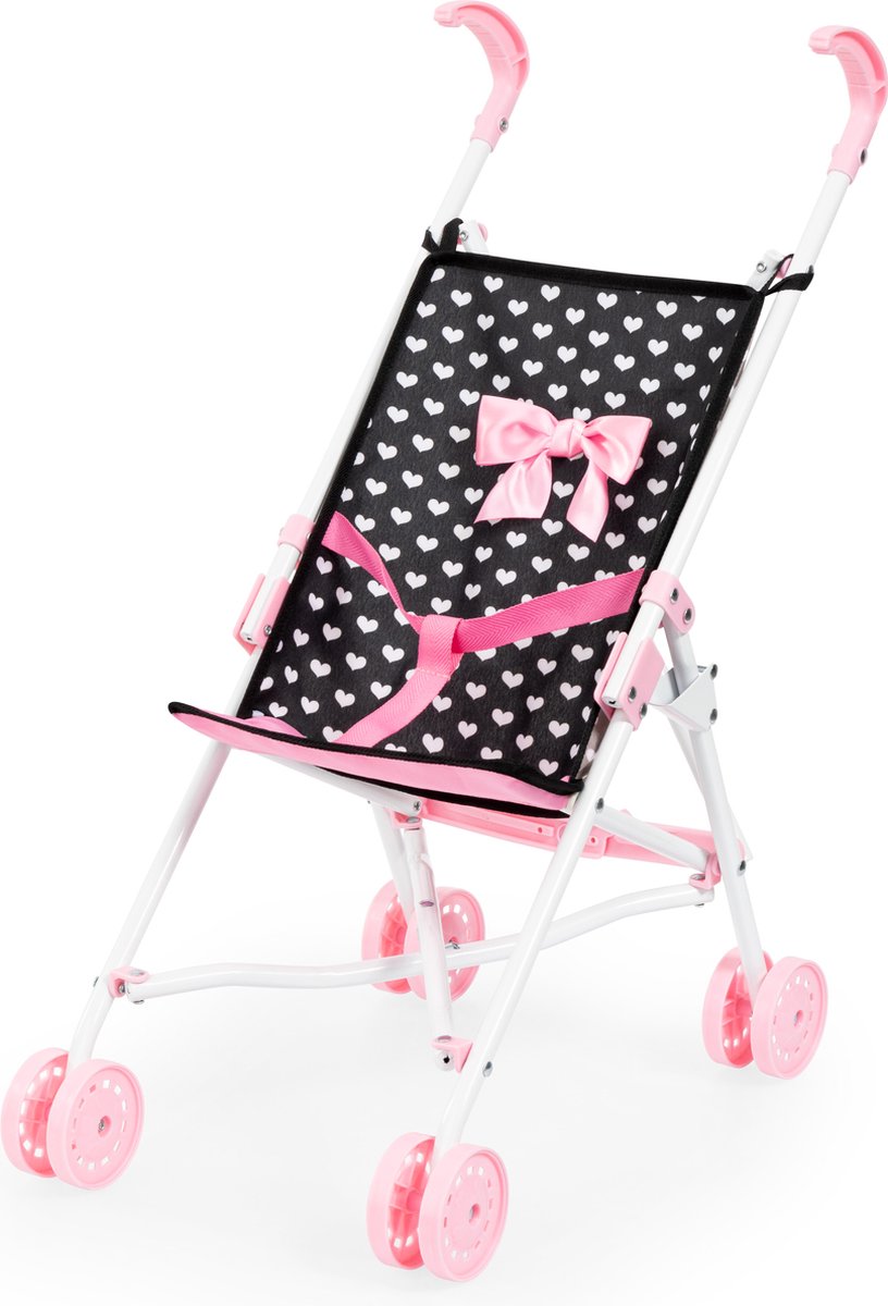   - Poppenbuggy in zwart, wit/roze