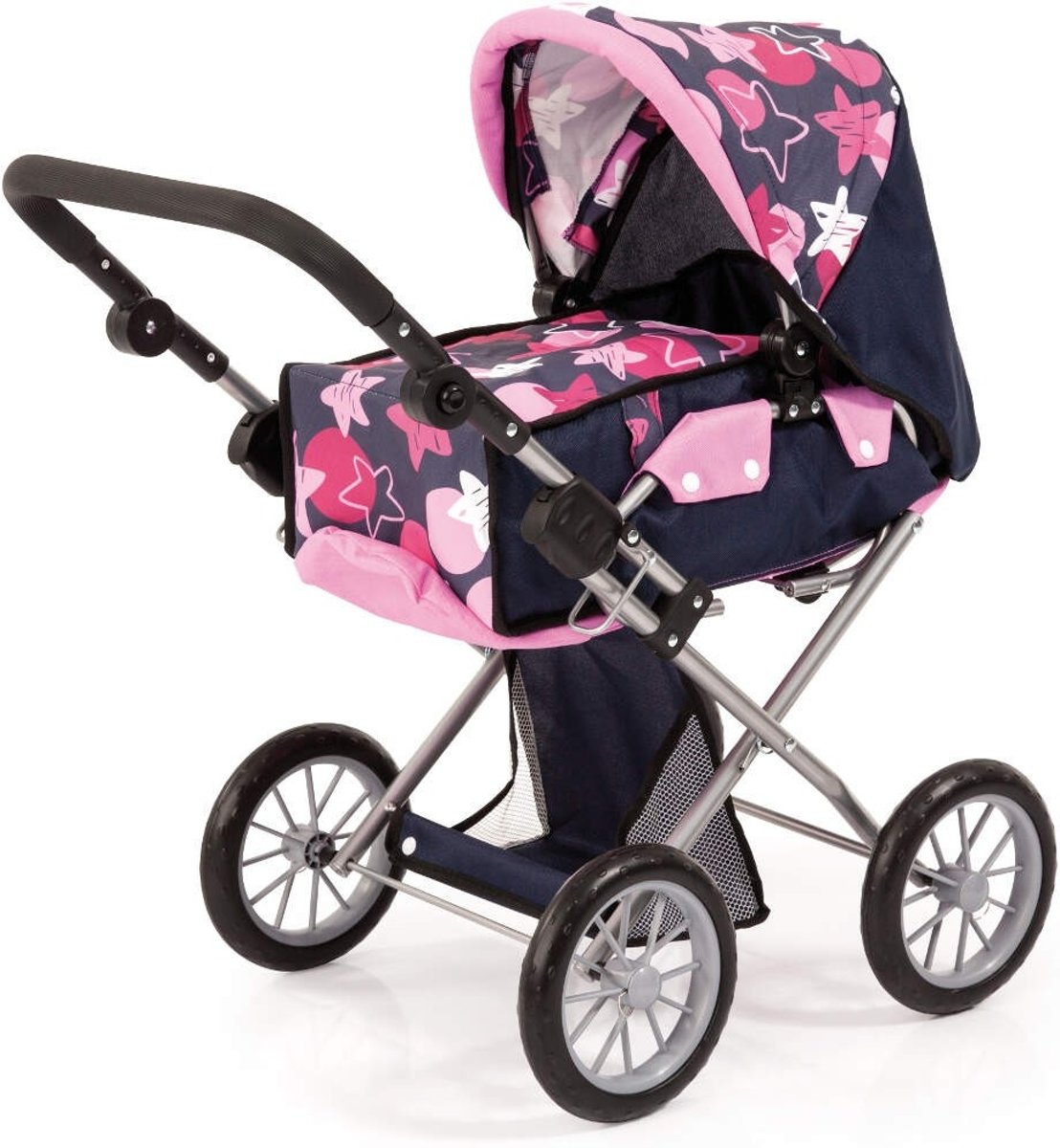 Bayer Poppenwagen City Star Donkergrijs/roze 72 Cm