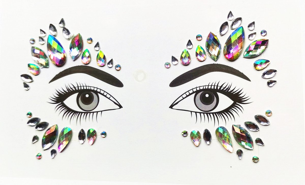 BaykaDecor - Luxe Gezicht Stickers - Face Jewels - Festival - Carnaval - Halloween - Tattoo Steentjes - Glitter - Verkleden