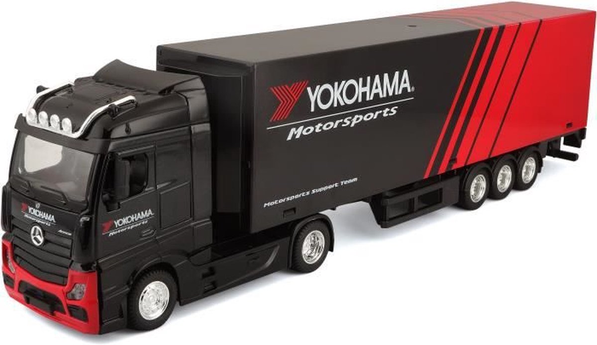 1/43 STREET FIRE - Vrachtwagen met aanhanger Mercedes Benz Actros Yokohama - Rood en Zwart