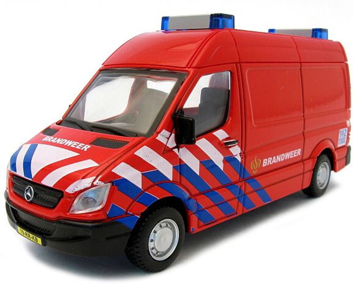 Auto Bburago Mercedes Sprinter brandweer schaal 1:50