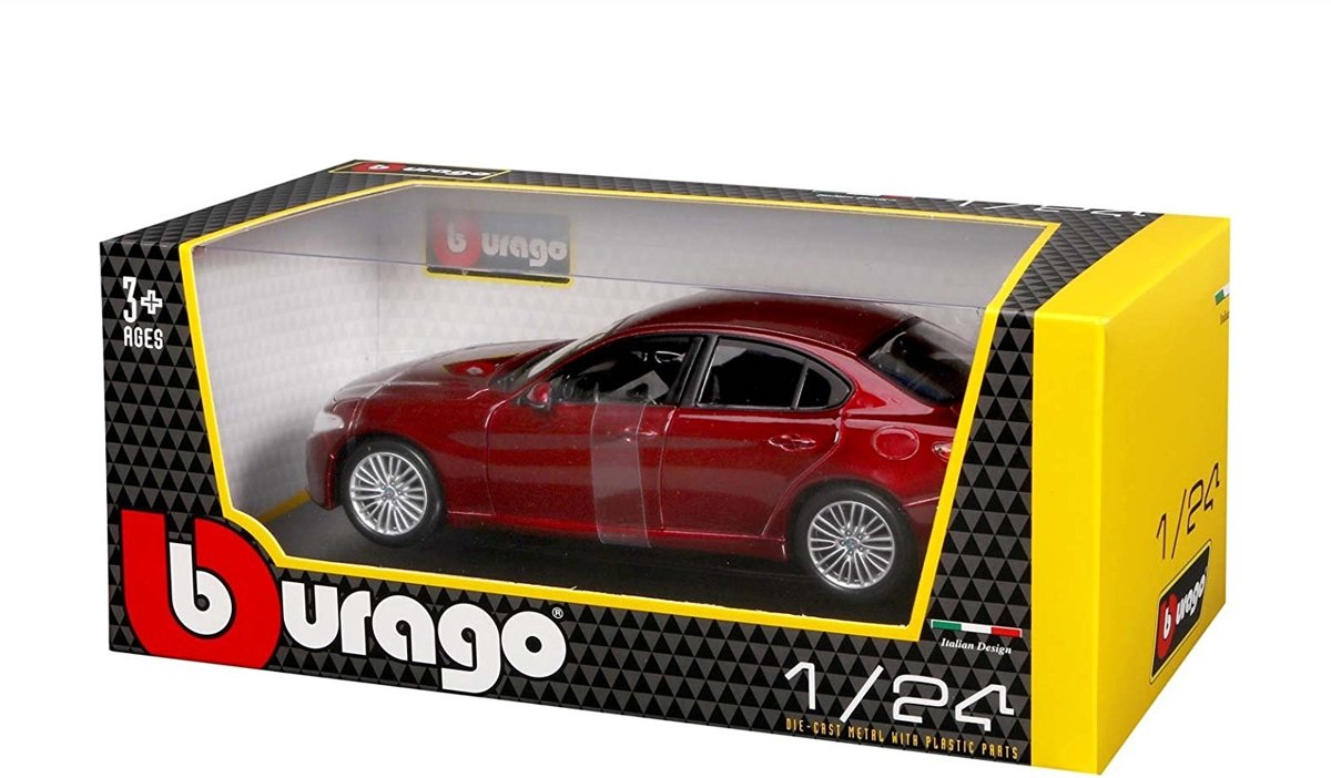 BBURAGO Alfa Romeo Giulia 2016, 1:24 Voorgemonteerd Sportwagen miniatuur 1:24