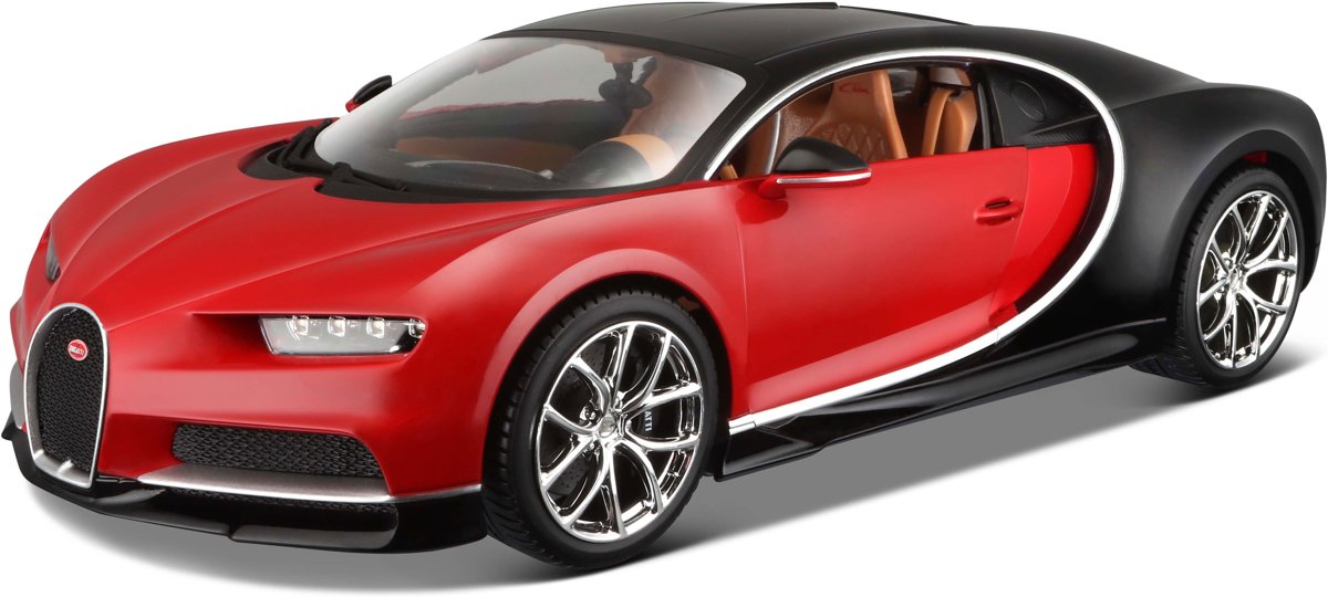 Bburago Bugatti Chiron 1:18 rood/zwart