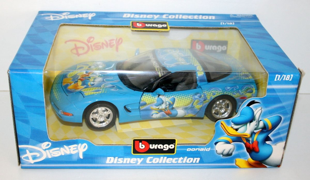 Bburago Chevrolet Corvette Disney Donald Duck 2004 Blauw