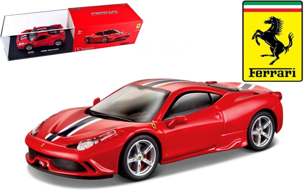 Bburago Ferrari 458 Speciale (Signature Series) 1:43 - rood/wit/blauw