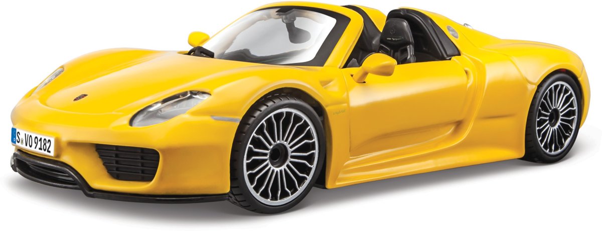 Bburago  Porsche 918 Spyder 1:24 geel