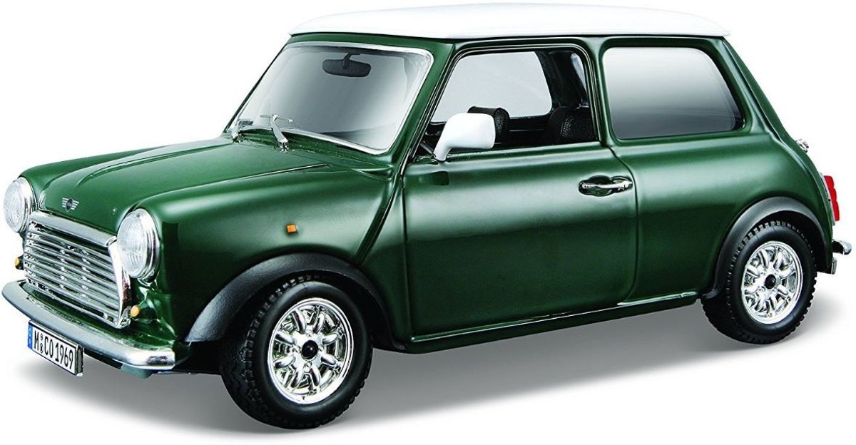 Bburago Schaalmodel Mini Cooper R 1969 1:24 Donkergroen