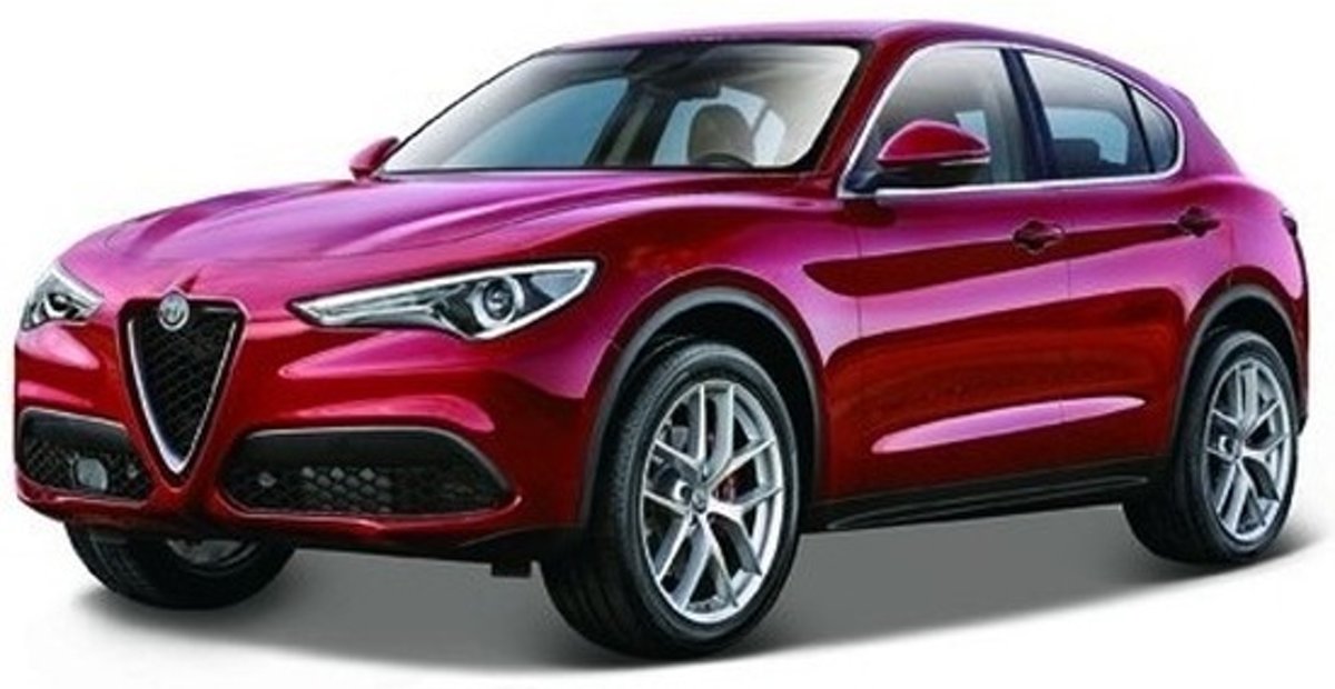 Modelauto Alfa Romeo Stelvio rood 1:43 - Speelgoed auto schaalmodel