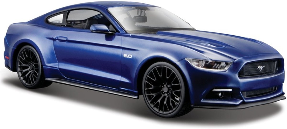 Modelauto Ford Mustang 2015 blauw 1:24 - speelgoed auto schaalmodel