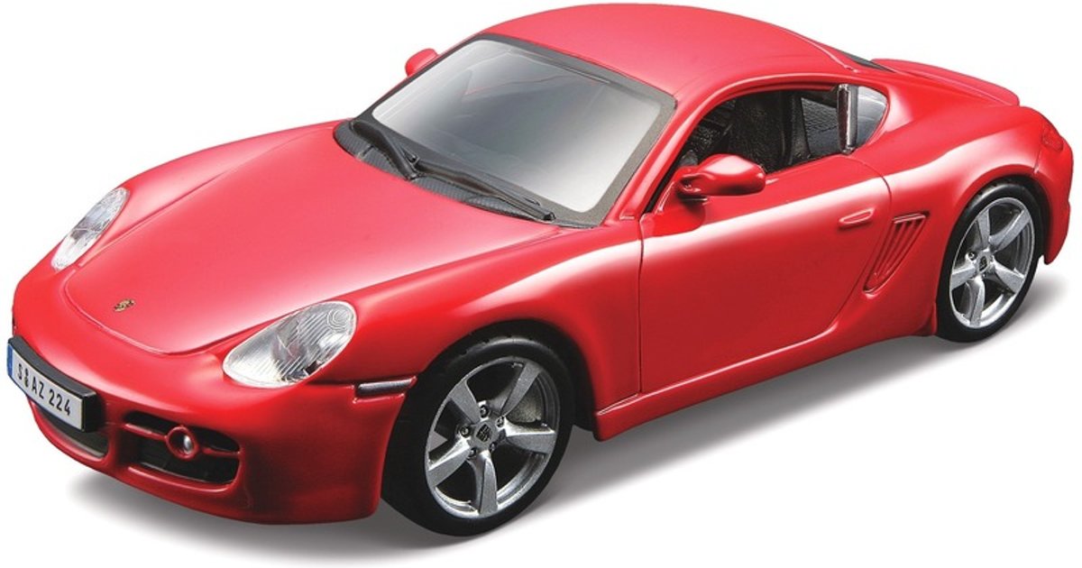 Modelauto Porsche Cayman S rood 1:32 - speelgoed auto schaalmodel