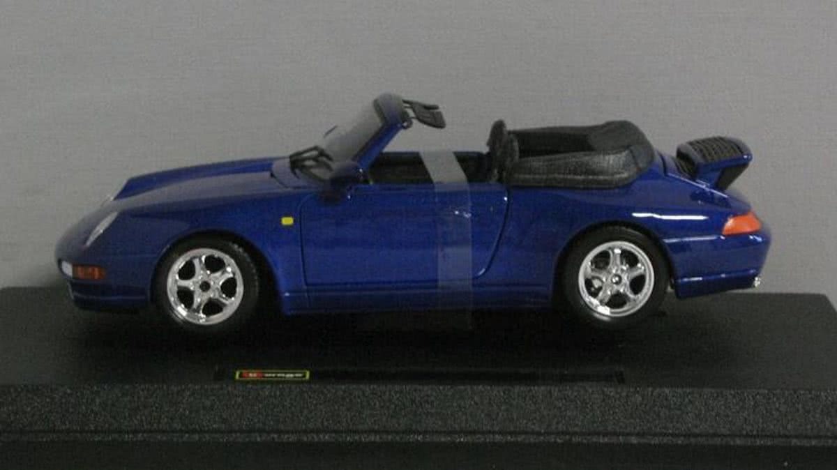 Porsche 911 Carrera Cabriolet 1:24 Bburago Blauw 18-22080