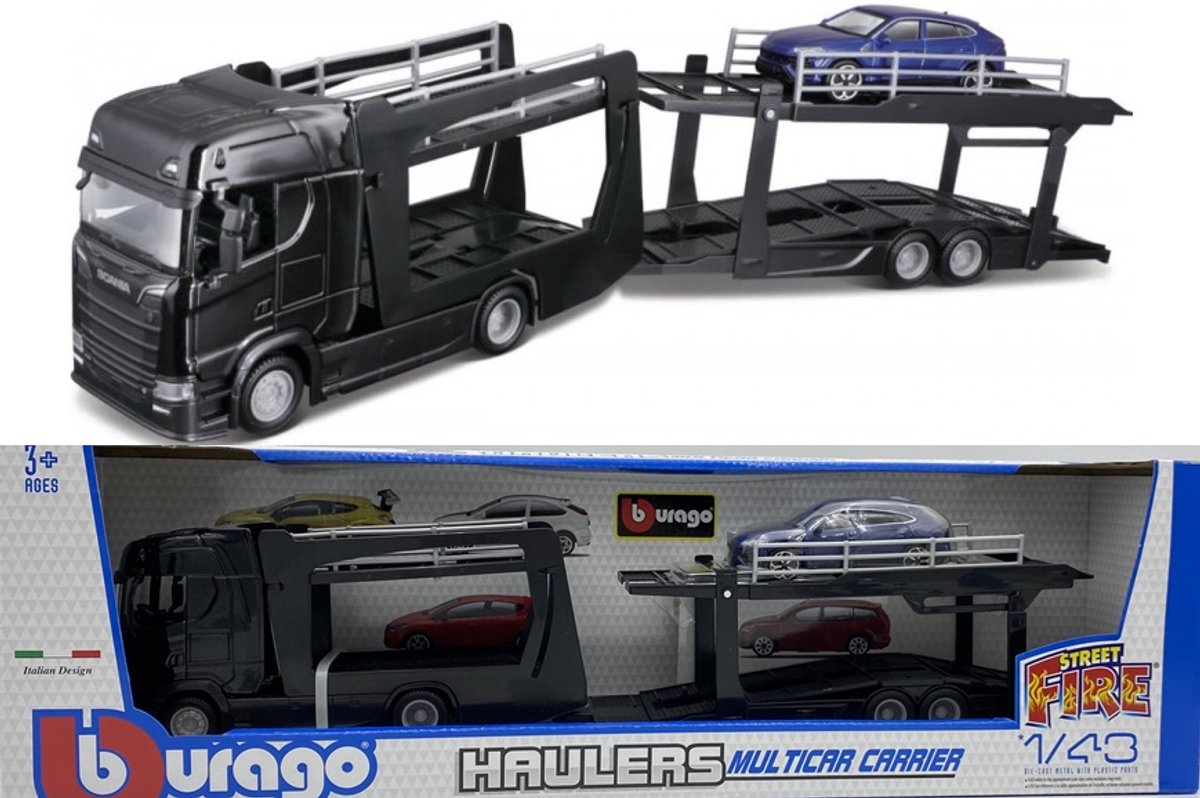 Scania 770 S vrachtwagen met aanhanger Lamborghini Urus   1:43