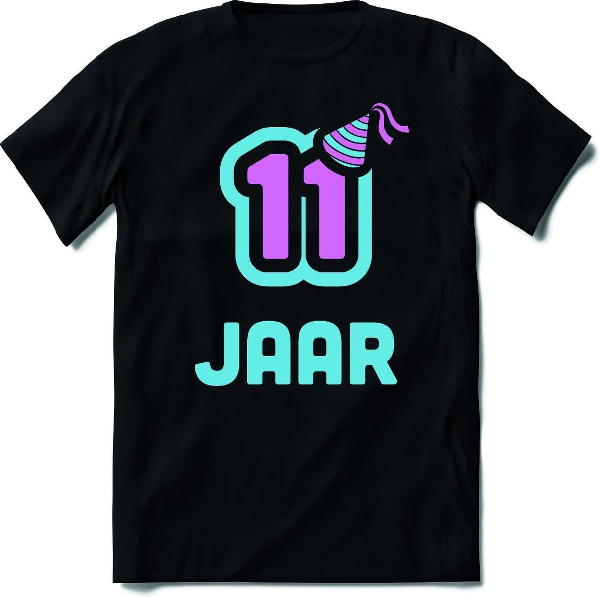 11 Jaar Feest kado T-Shirt Heren / Dames - Perfect Verjaardag Cadeau Shirt - Licht Blauw / Licht Roze - Maat L