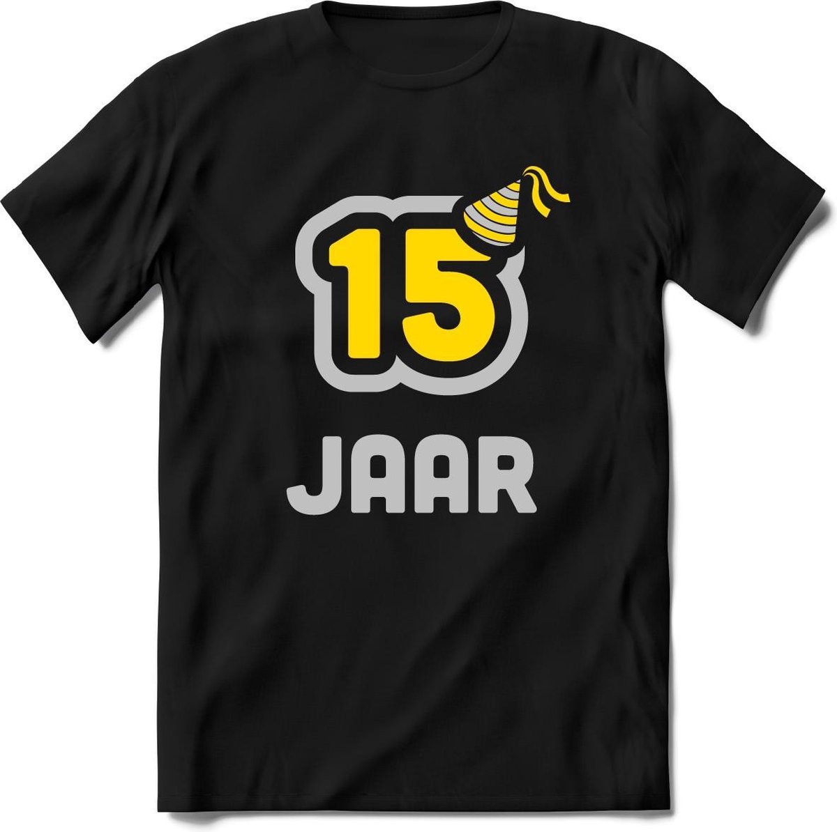 15 Jaar Feest kado T-Shirt Heren / Dames - Perfect Verjaardag Cadeau Shirt - Goud / Zilver - Maat XL