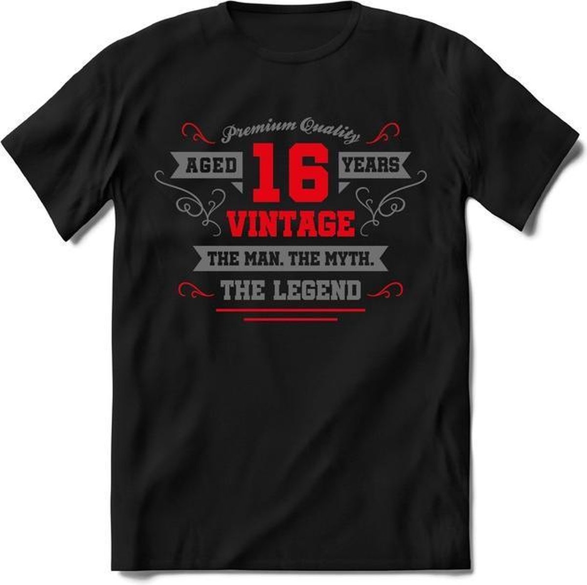 16 Jaar Legend - Feest kado T-Shirt Heren / Dames - Zilver / Rood - Perfect Verjaardag Cadeau Shirt - grappige Spreuken, Zinnen en Teksten.