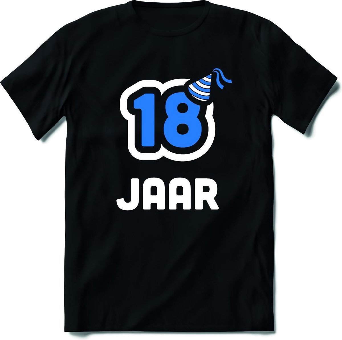 18 Jaar Feest kado T-Shirt Heren / Dames - Perfect Verjaardag Cadeau Shirt - Wit / Blauw - Maat 3XL