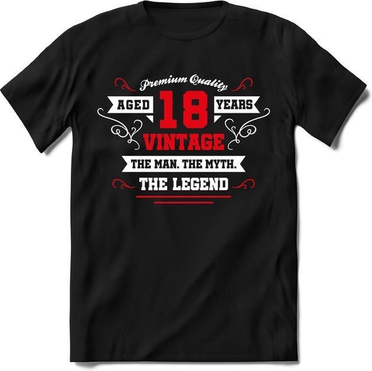 18 Jaar Legend - Feest kado T-Shirt Heren / Dames - Wit / Rood - Perfect Verjaardag Cadeau Shirt - grappige Spreuken, Zinnen en Teksten.