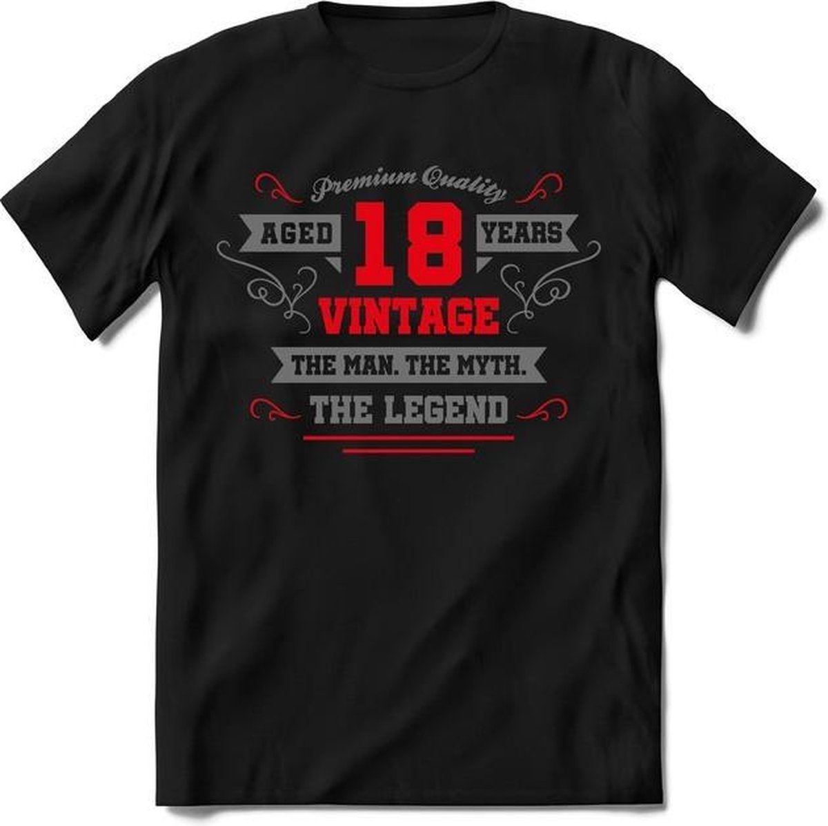 18 Jaar Legend - Feest kado T-Shirt Heren / Dames - Zilver / Rood - Perfect Verjaardag Cadeau Shirt - grappige Spreuken, Zinnen en Teksten.