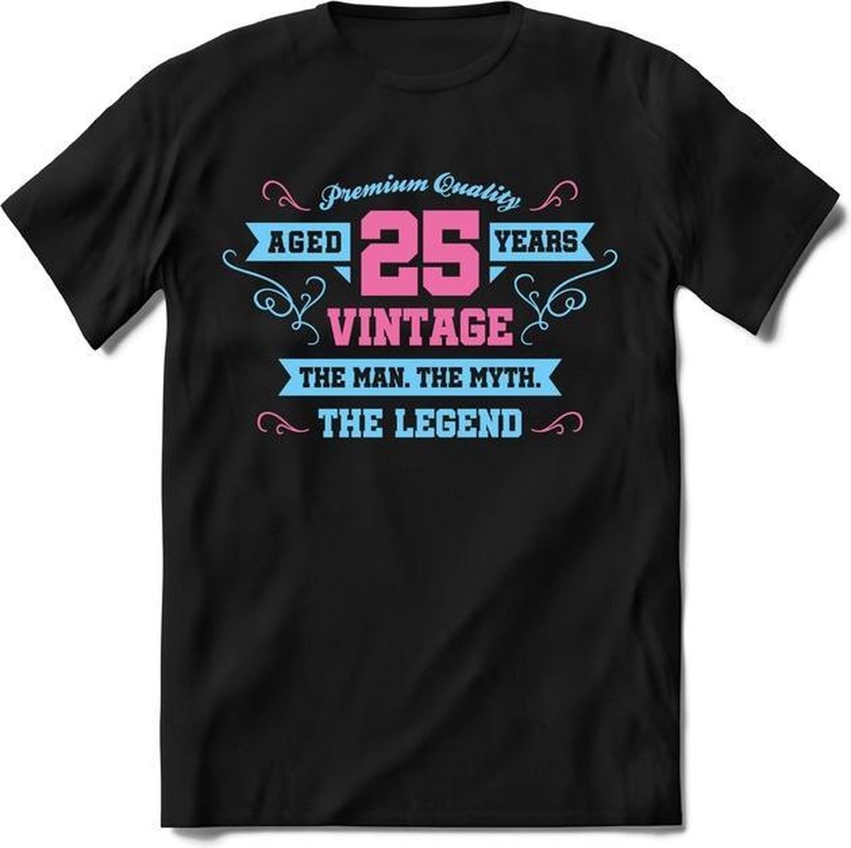 25 Jaar Legend - Feest kado T-Shirt Heren / Dames - Licht Blauw / Licht Roze - Perfect Verjaardag Cadeau Shirt - grappige Spreuken, Zinnen en Teksten.