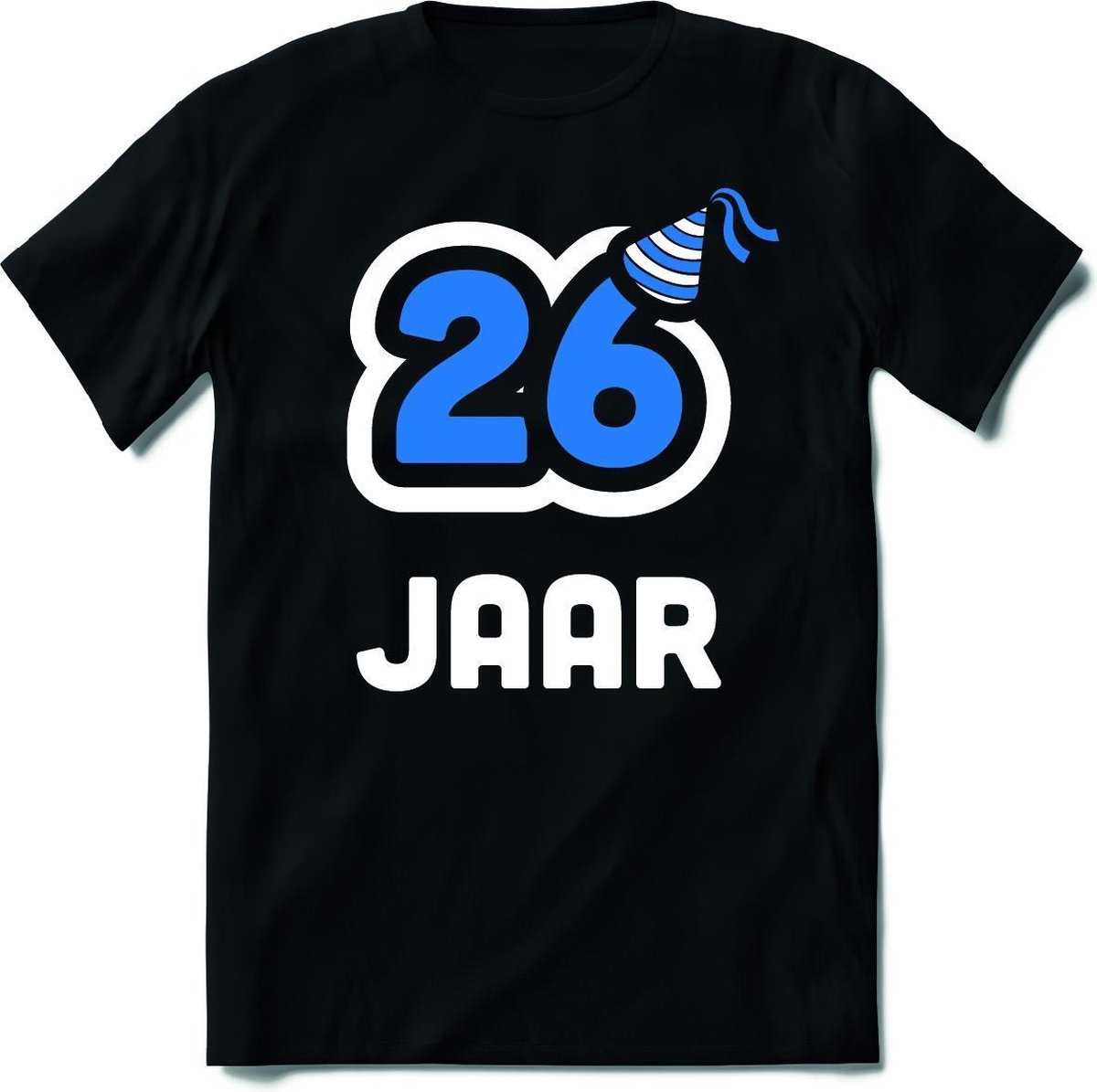 26 Jaar Feest kado T-Shirt Heren / Dames - Perfect Verjaardag Cadeau Shirt - Wit / Blauw - Maat 3XL