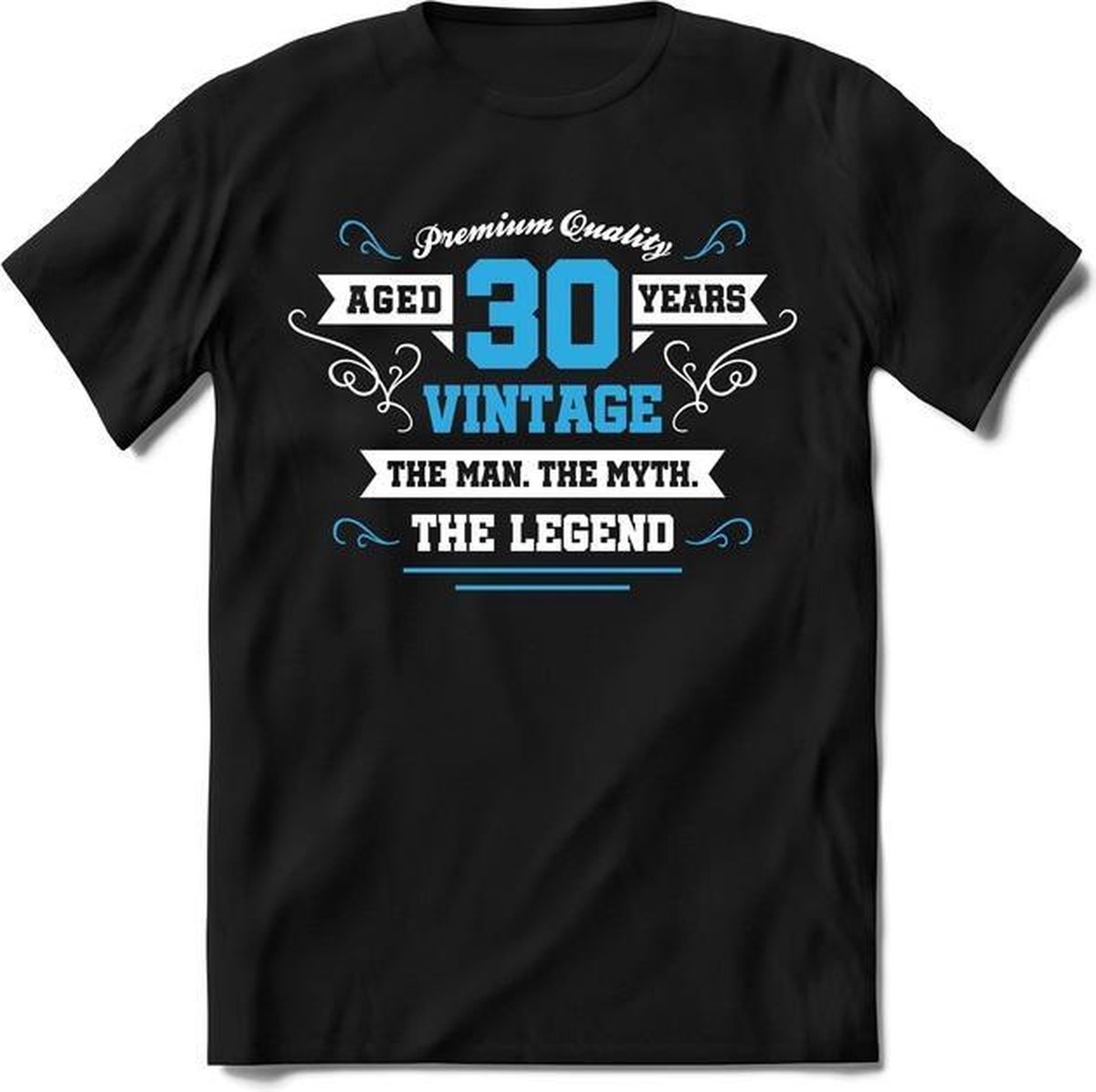 30 Jaar Legend - Feest kado T-Shirt Heren / Dames - Wit / Blauw - Perfect Verjaardag Cadeau Shirt - grappige Spreuken, Zinnen en Teksten.