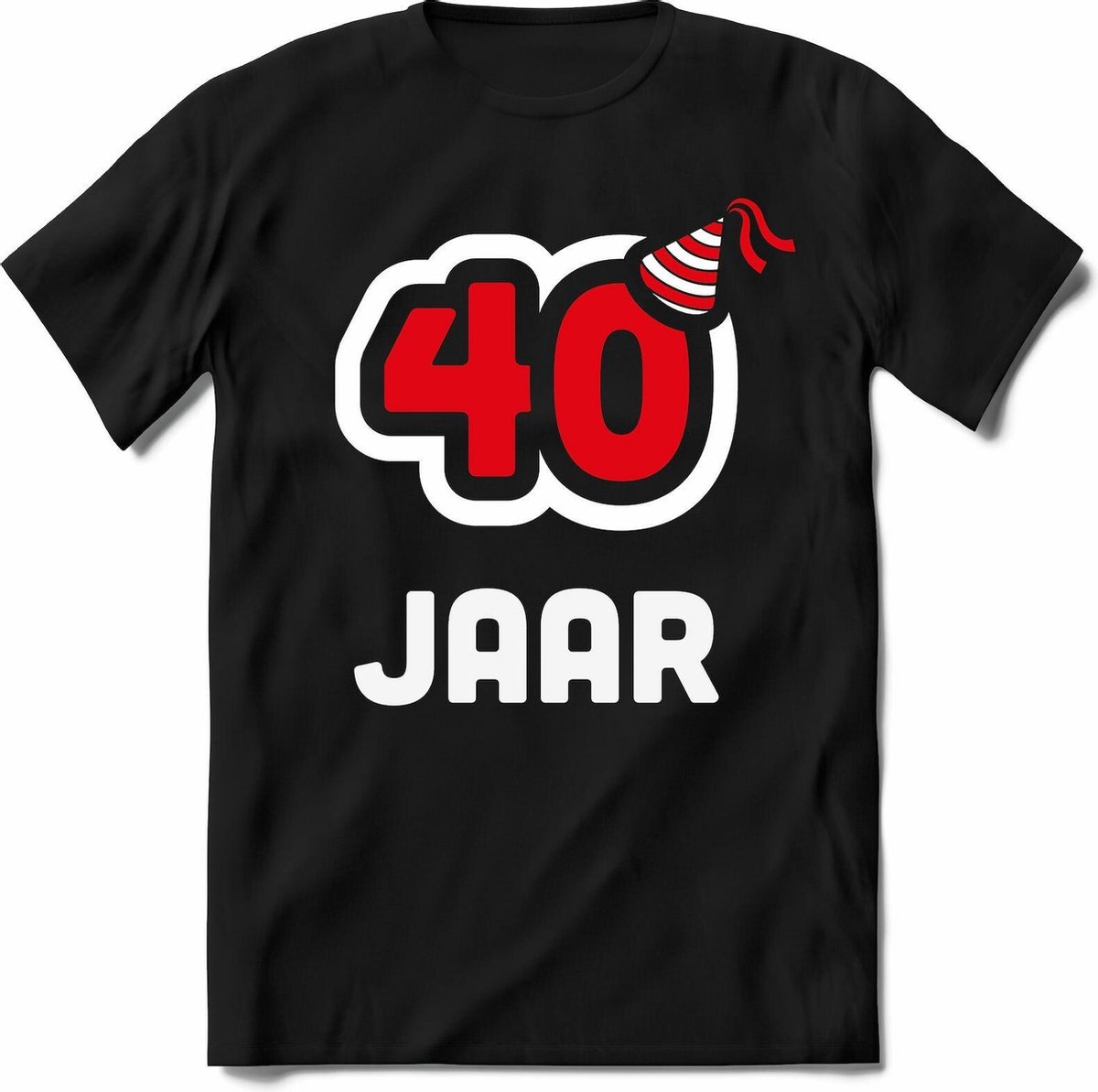 40 Jaar Feest kado T-Shirt Heren / Dames - Perfect Verjaardag Cadeau Shirt - Wit / Rood - Maat M